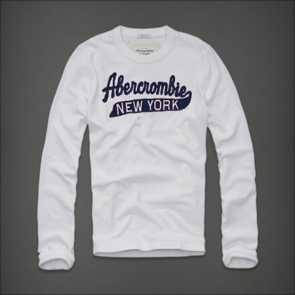 Abercrombie Fitch Hombres De Cuello Redondo Largo Remera AF5922